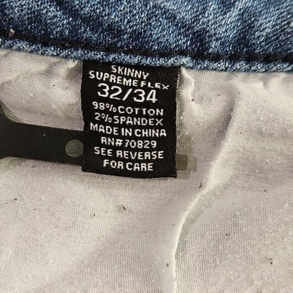 Rue21 Premium Jeans Men's 32x34 Skinny Supreme Flex Distressed Racing Stripe - Picture 7 of 16